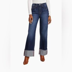 L’ Agence Miley Wide-Leg Cuff Jeans